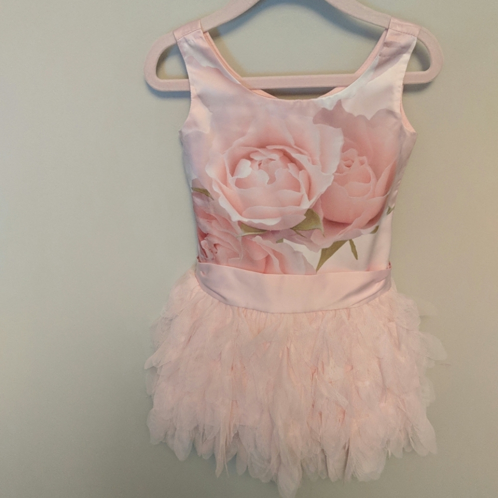 Toddler girls floral print tulle occasion dress